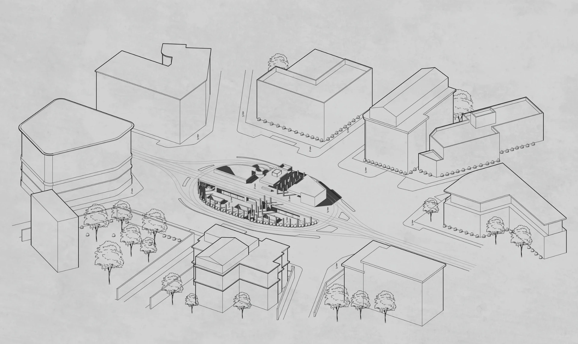Galen Square Poetry Hall — tegning 1