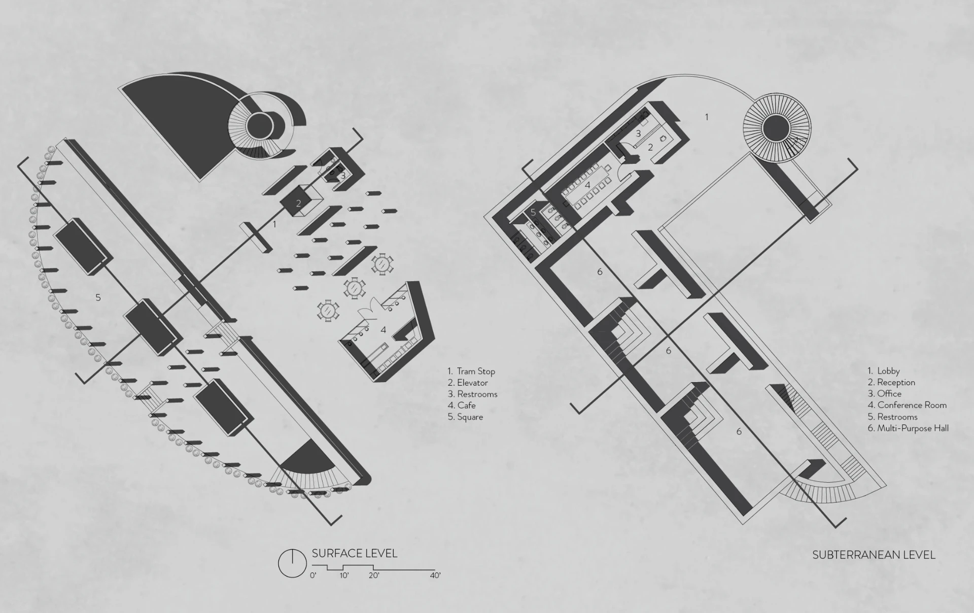 Galen Square Poetry Hall — tegning 2